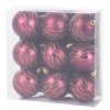 Koule MagicHome Vánoce, 9 ks, bordó, matné, s dekorací, na vánoční stromek, 6 cm