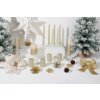 Svíčka MagicHome Vánoce, 4,8x8 cm, válcová, bal. 4 ks, šampaň, s glitry, adventní