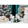 Svíčka MagicHome Vánoce, 4,8x8 cm, válcová, bal. 4 ks, bílá, s glitry, adventní