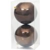 Koule MagicHome Vánoce, 2 ks, hnědé, na vánoční stromek, 12 cm