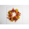 Věnec MagicHome Nature, podzimní, oranžový, javorové listy, 40 cm