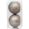Koule MagicHome Vánoce, 2 ks, taupe, na vánoční stromek, 12 cm