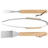 Sada nářadí Strend Pro Grill, na grilování a opékání, s dřevěnou rukojetí, 3-dílná