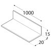 PKN 3A Profil ALU úhelník nerovnoramenný 20 x 15 x 2 x 1000 mm
