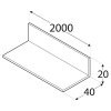 PKN 18A Profil ALU úhelník nerovnoramenný 40 x 20 x 2 x 2000 mm