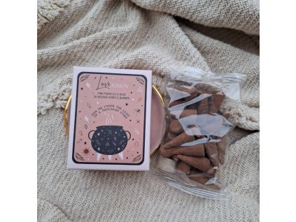 vonné kužely růže a prosecco