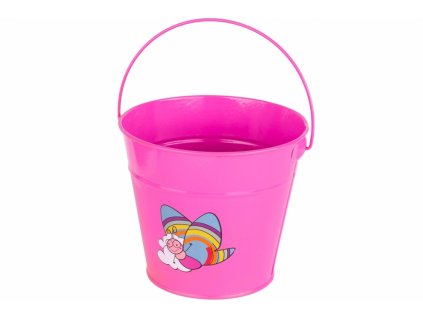 Dětský plechový kbelík růžový GR0138