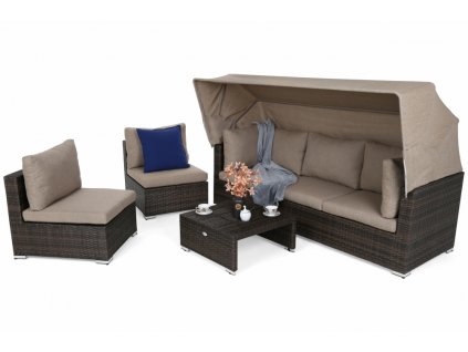 Vigo zahradní sestava z technoratanu Brown Mat/Brown Melange