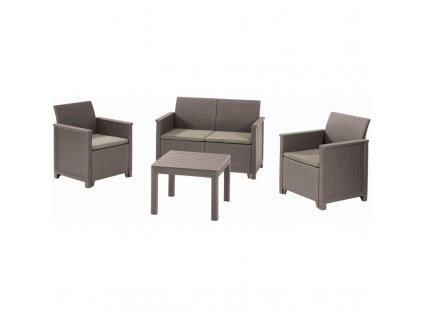 Zahradní sestava Emma 2 seater set cappucino pro 4 osoby