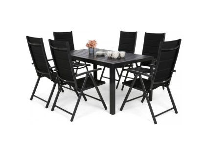 Zahradní nábytek Ibiza Alu Black / Black 6+1