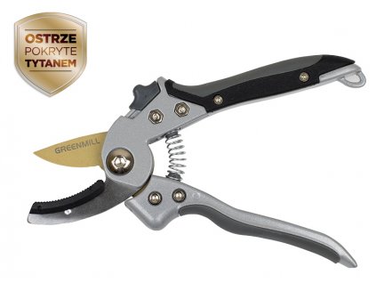 Zahradní kovadlinkové nůžky GREENMILL Professional Titanium UP0062T