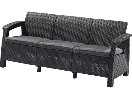 Zahradní pohovka Allibert Corfu Love Seat MAX - 182 x 70 x 79cm - grafit / šedá
