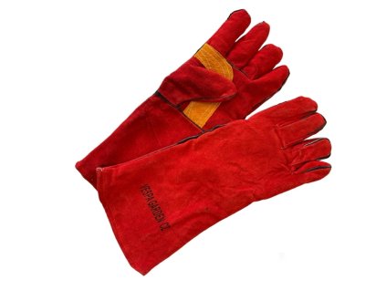 Kožené tepelně odolné rukavice ke krbovým kamnům - pár