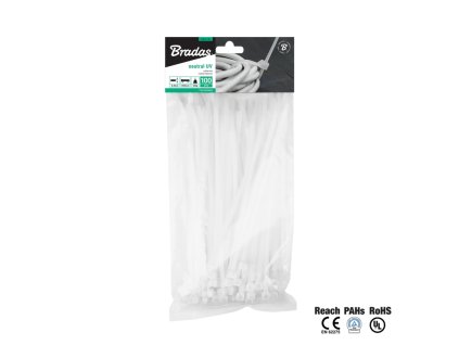 Stahovací pásky plastové 3,6x250mm BRADAS UV NEUTRAL - 100ks