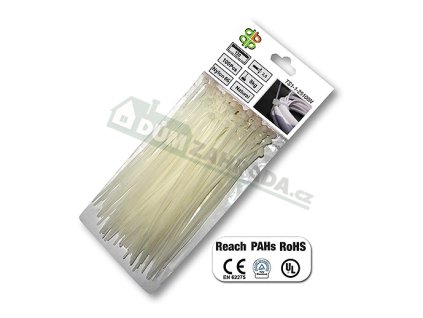 Stahovací pásky plastové 4,8x300mm BRADAS UV NEUTRAL - 100ks
