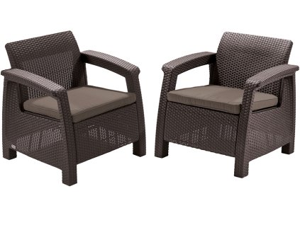 Zahradní sada Corfu II DUO - 75 x 70 x 79cm - Brown