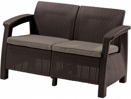 Zahradní pohovka Allibert Corfu Love Seat - Brown