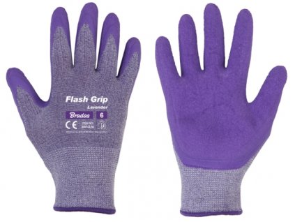 Ochranné rukavice Bradas FLASH GRIP LAVENDER, latex, vel. 8