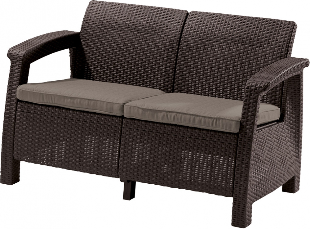 Zahradní pohovka Allibert Corfu Love Seat - Brown