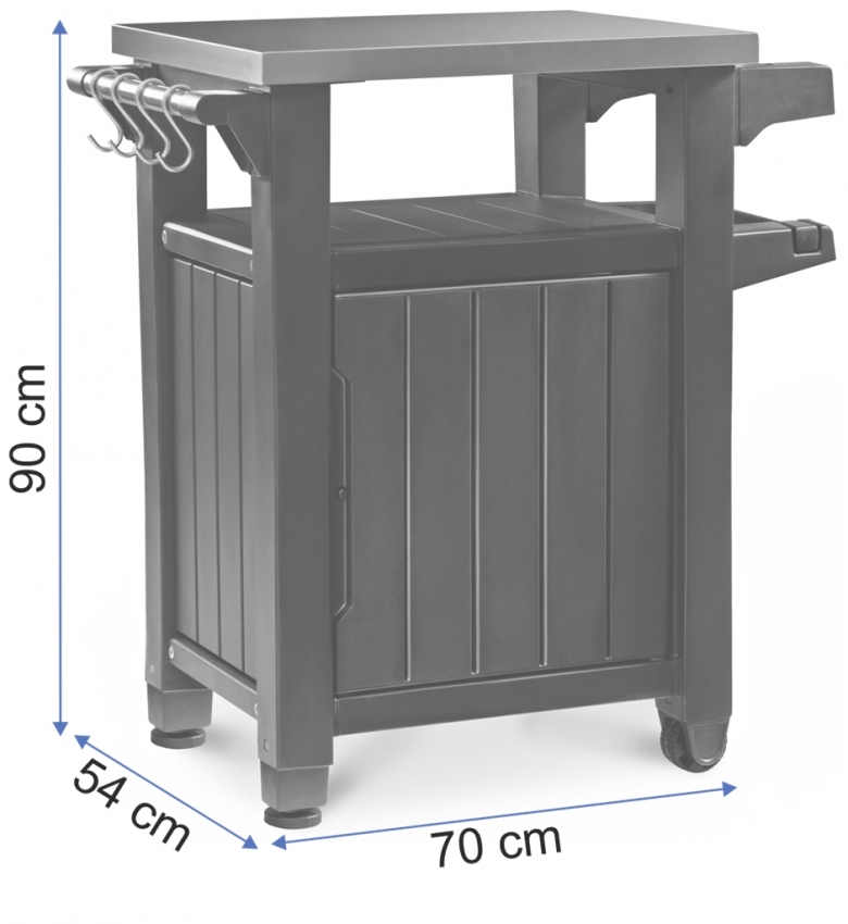 Multifunkční úložná skříňka a stolek Keter Unity Storage Buffet - Graphite
