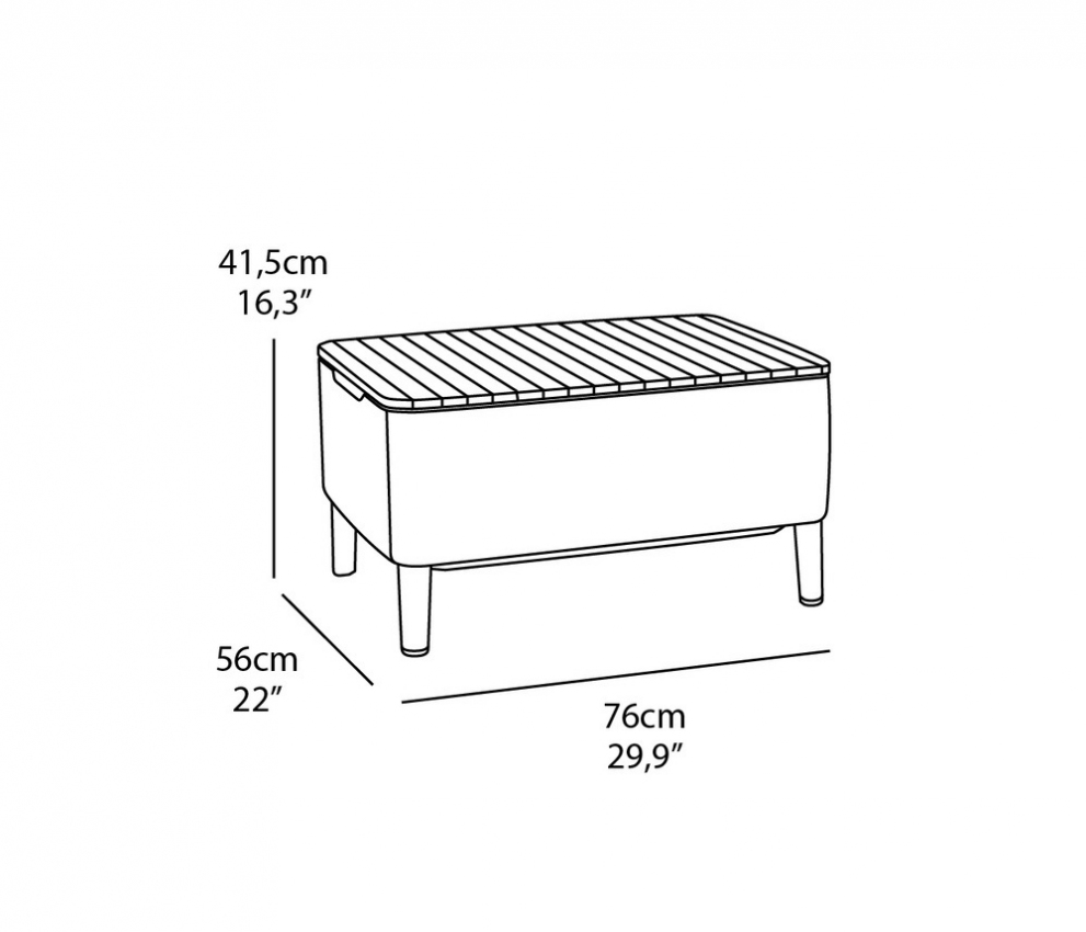 Stůl / úložný box KETER Salemo - graphite