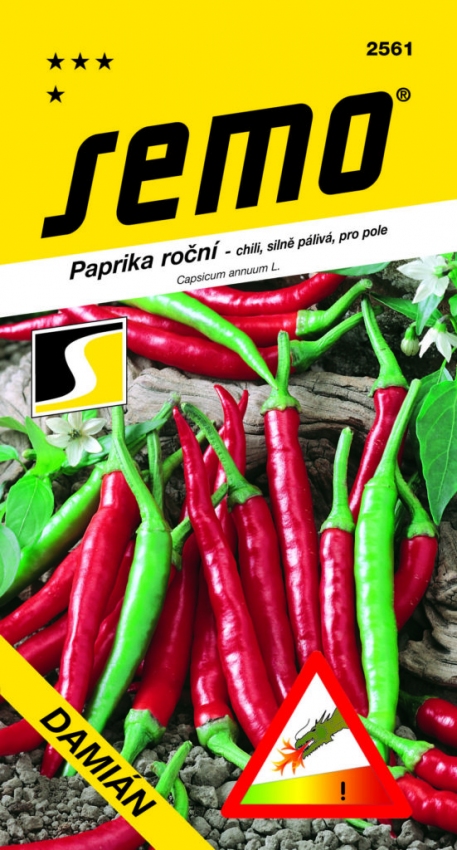 Paprika zeleninová pálivá chili - Damián červená 0,4g /SHU 35 000/