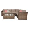 Rohová sedací souprava z technoratanu Moniz Caffe Brown