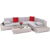 Rohová sedací souprava z technoratanu Panama Light-Grey
