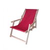 Zahradní lehátko klasik s područkou - červené s bílými puntíky