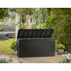 Zahradní úložný box Keter Samoa Rattan 270 L - 117 x 45 x 57 cm - grafit