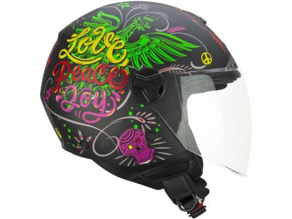 cgm 167s flo joy jet motorcycle helmet matt black long visor 206307 zoom