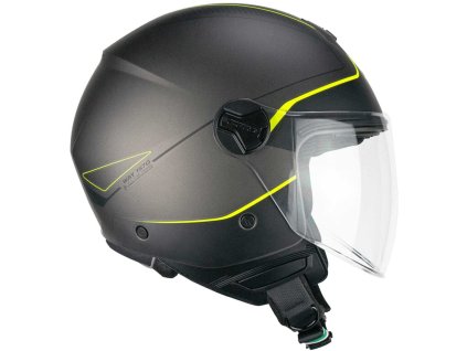 cgm 167g flo way jet motorcycle helmet anthracite yellow long visor 206283 zoom
