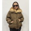 Dámská zimní perová bunda s liščí kožešinou