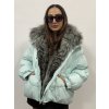 Dámská zimní perová bunda s liščí kožešinou