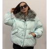 Dámská zimní perová bunda s liščí kožešinou