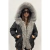 Dámská zimní perová bunda s kapuci a liščí kožešinou