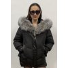 Dámská zimní perová bunda s kapuci a liščí kožešinou