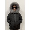 Dámská zimní perová bunda s kapuci a liščí kožešinou