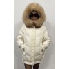 Dámská zimní perová bunda s kapuci a liščí kožešinou
