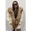 Dámská zimní perová bunda s kapuci a liščí kožešinou