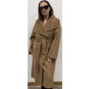 Stylový dlouhý kabát z velbloudi vlny