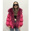 Dámská zimní péřová bunda s liščí kožešinou