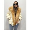 Dámská zimní perová bunda s liščí kožešinou