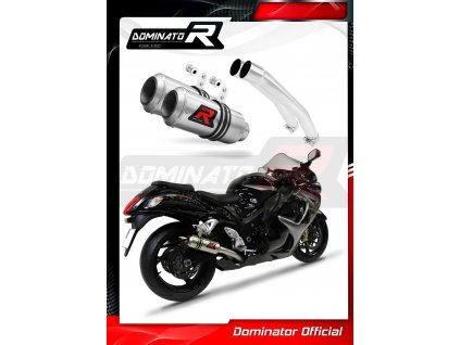 Laděný výfuk DOMINATOR SUZUKI GSXR 1300 HAYABUSA 08-18 KULATÉ KONCOVKY GP