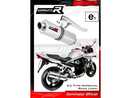 Homologovaný Laděný výfuk DOMINATOR SUZUKI GSF 650 N / S BANDIT WVB5 2005-2006 OVÁLNÁ KONCOVKA HOMOLOGACE