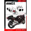 Laděný výfuk DOMINATOR SUZUKI GSXR 1300 HAYABUSA 99-07 KULATÉ KONCOVKY KRÁTKÉ GP1