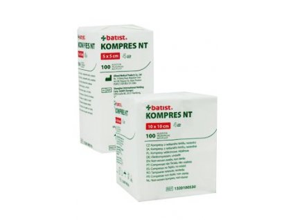 Kompres netkaný textil 10x10 nesterilní BATIST 100ks