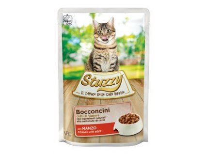 Stuzzy Cat kapsa Adult kousky hovězího 85g