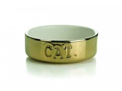 BZ CERAMIC CAT BOWL GOLD 11 5X4 2502202110093528916