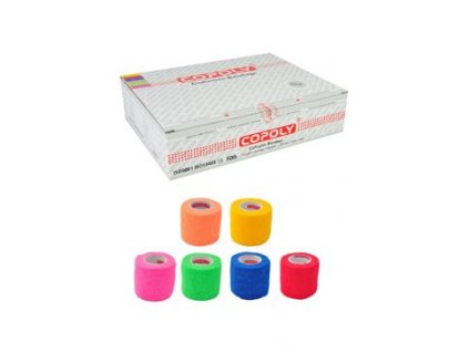 Obinadlo elast. CoPoly 2,5cm x 4,5m MIX NEON 24ks